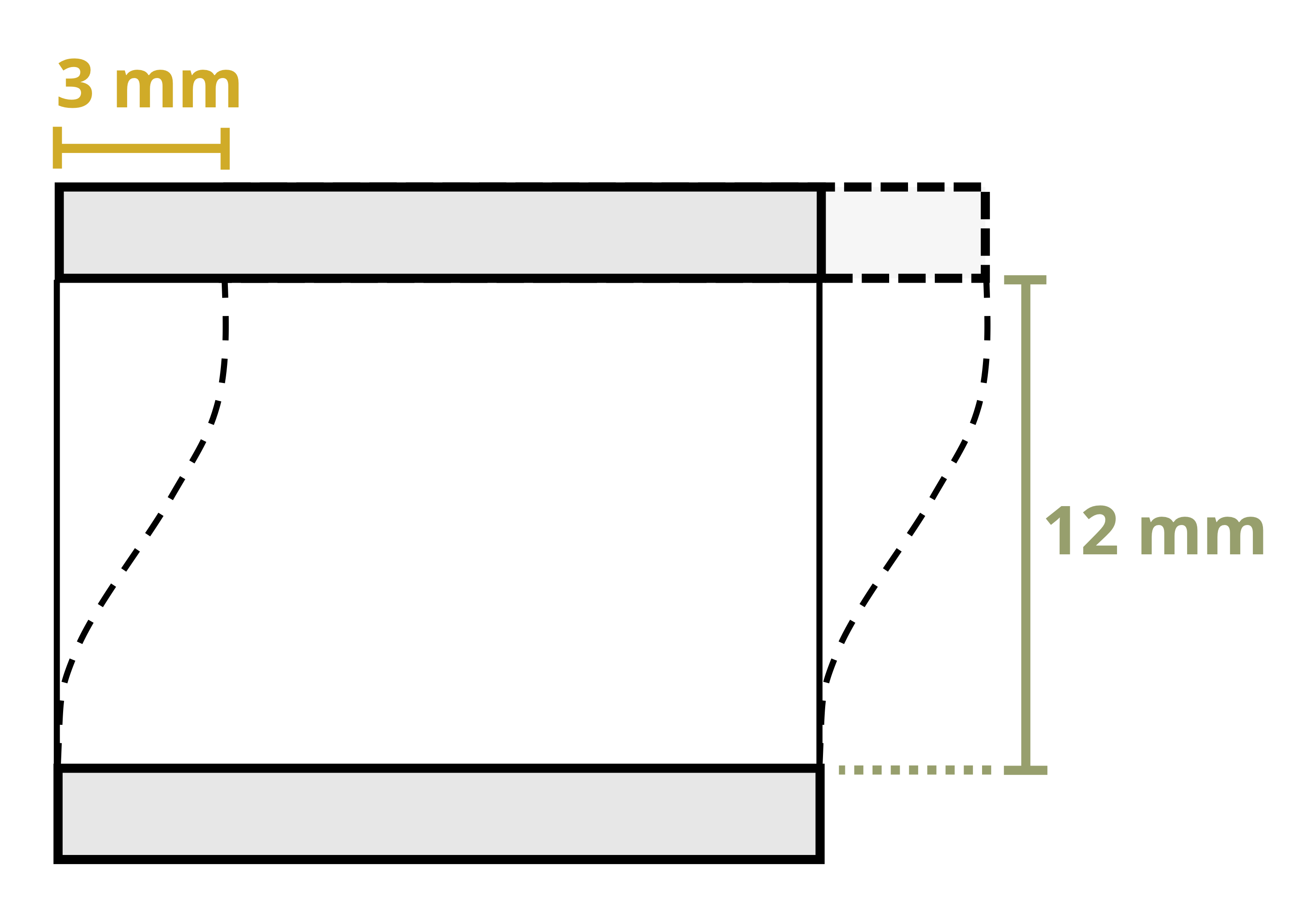 Picture with two plates connected by a neoprene pad. The top plate shifts a distance of x to the right. The thickness of the neoprene pad is t.